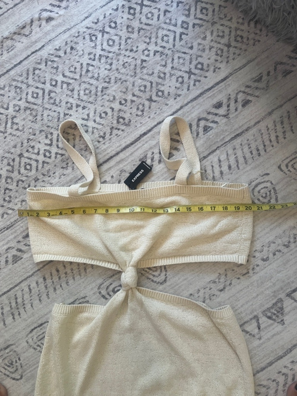 Express Cream Open-Back Knitted Maxi Dress - Picture 5 of 7